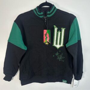 Wicked Paul Tazewell Kids Black and Green Quarter Zip Sweatshirt Sz Large Unisex